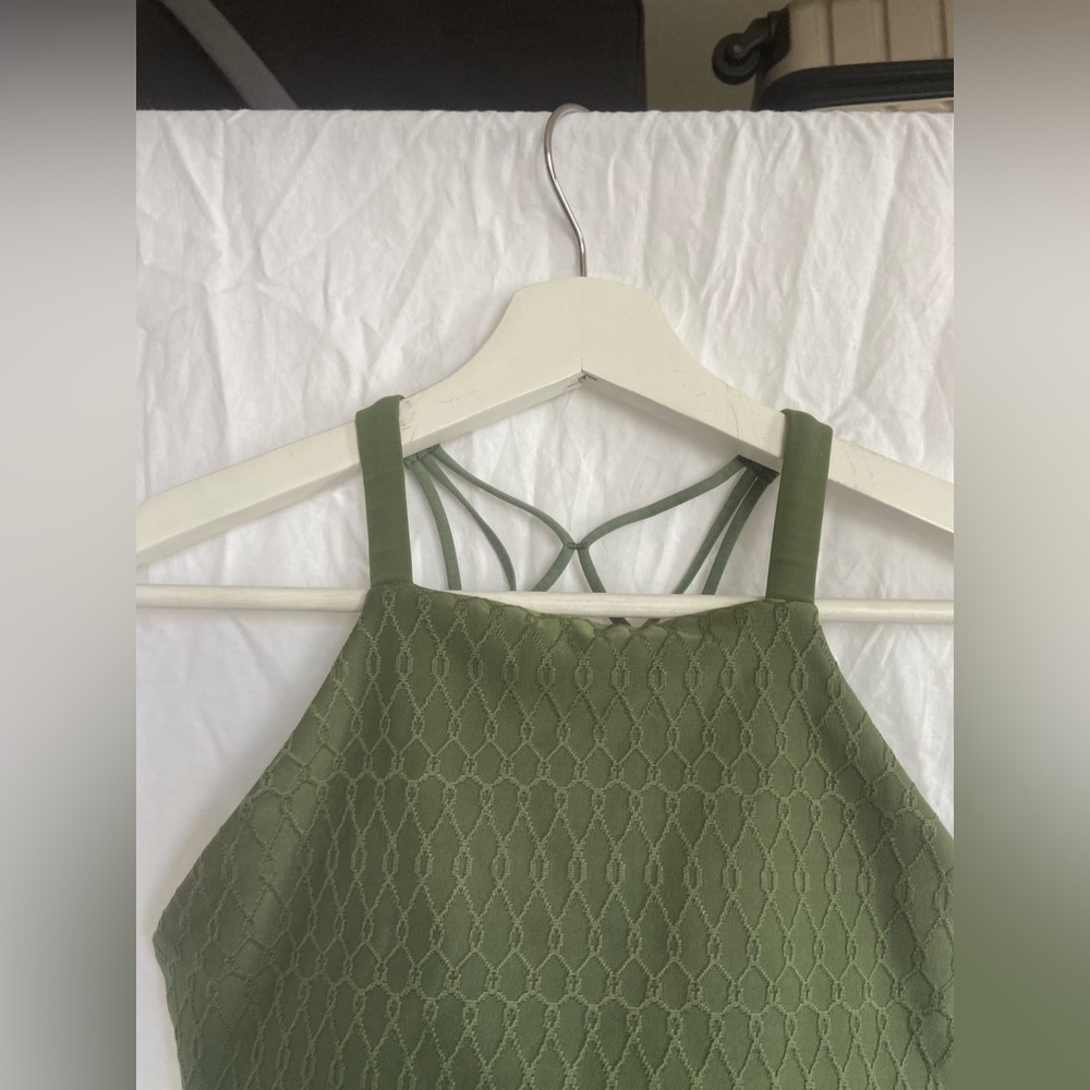 Lorna Jane Army Green High Neck Sport Bra Size Small - Picture 9 of 13